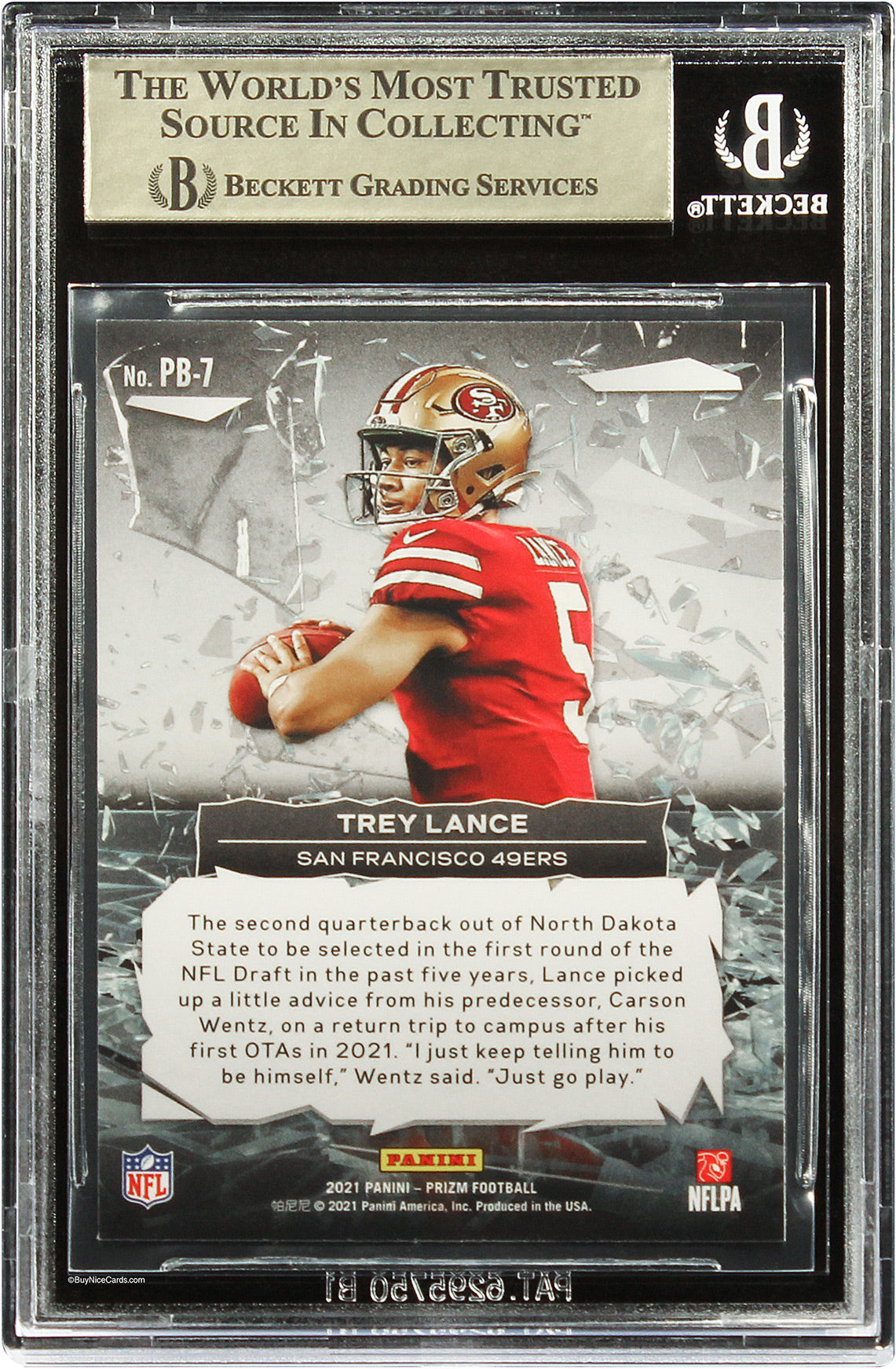 2021 Trey Lance Panini Prizm Break RC Rookie #7 BGS 9.5 Gem Mint