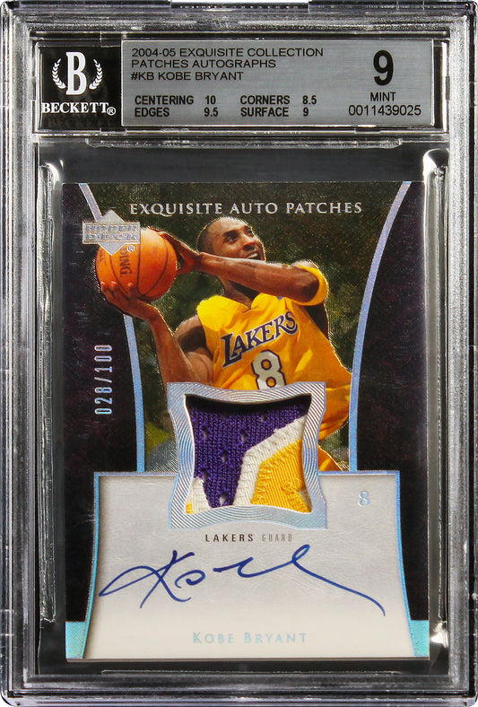 2004-05 Kobe Bryant Upper Deck Exquisite Collection Patch Auto /100 #KB BGS 9 Mt