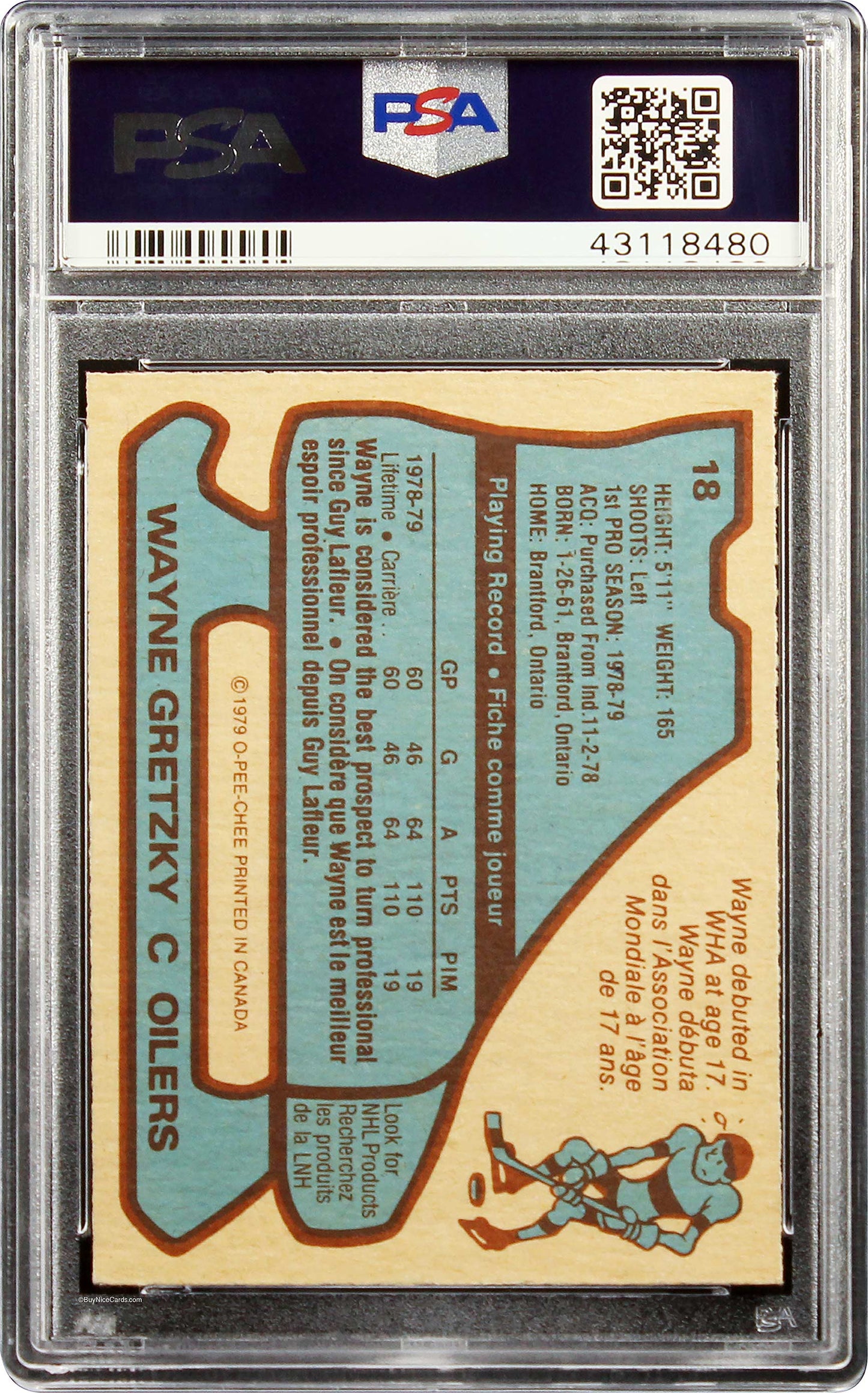 1979 Wayne Gretzky O-pee-chee Opc Rc Rookie #18 Psa 7 NM