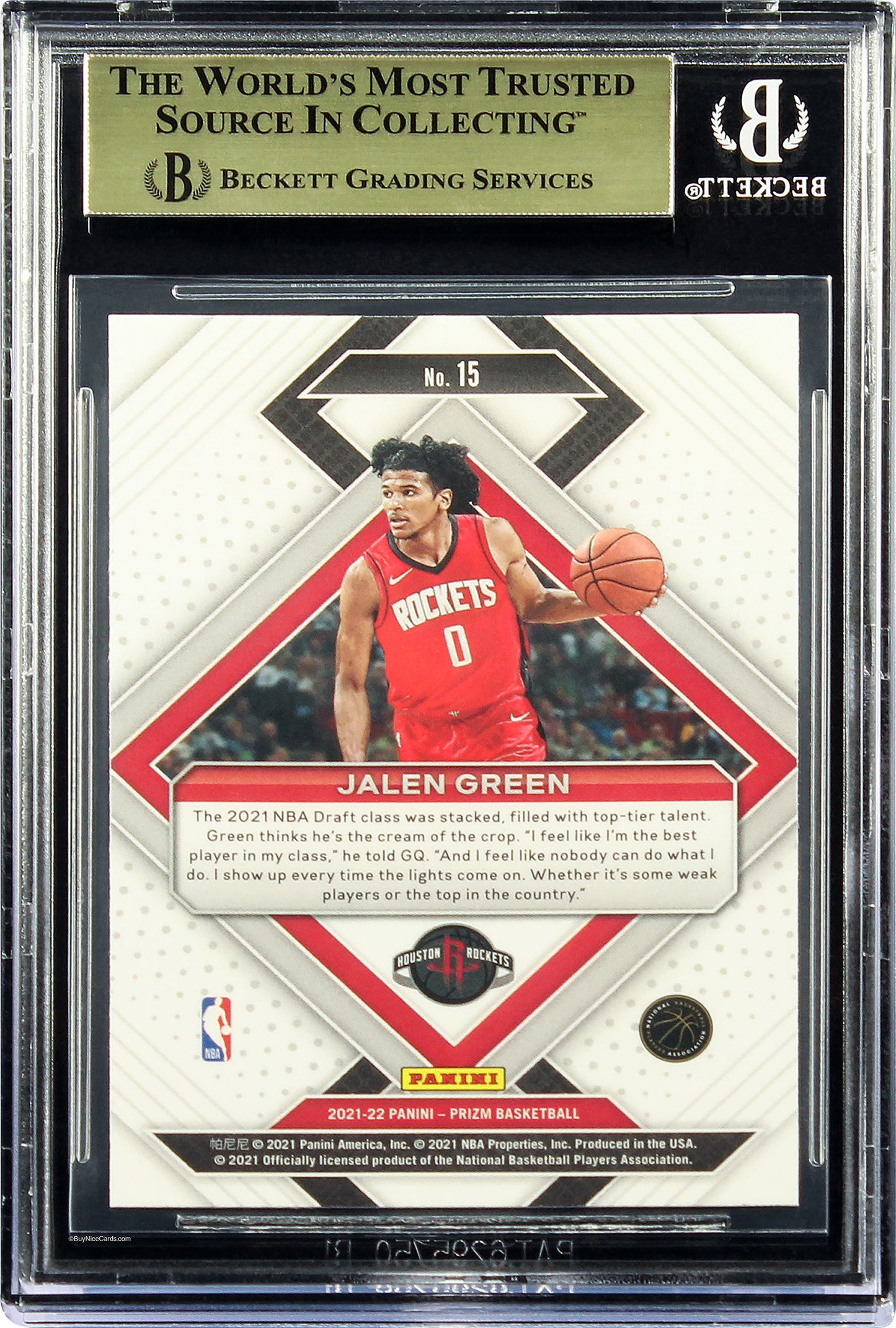 2021-22 Jalen Green Panini Prizm Emergent Base RC Rookie #15 BGS 9.5 Gem Mint