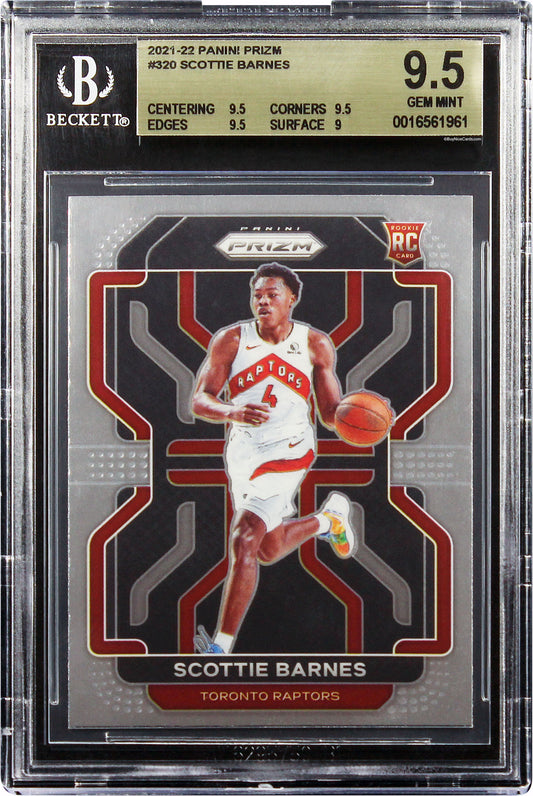 2021-22 Scottie Barnes Panini Prizm Base RC Rookie #320 BGS 9.5 Gem Mint