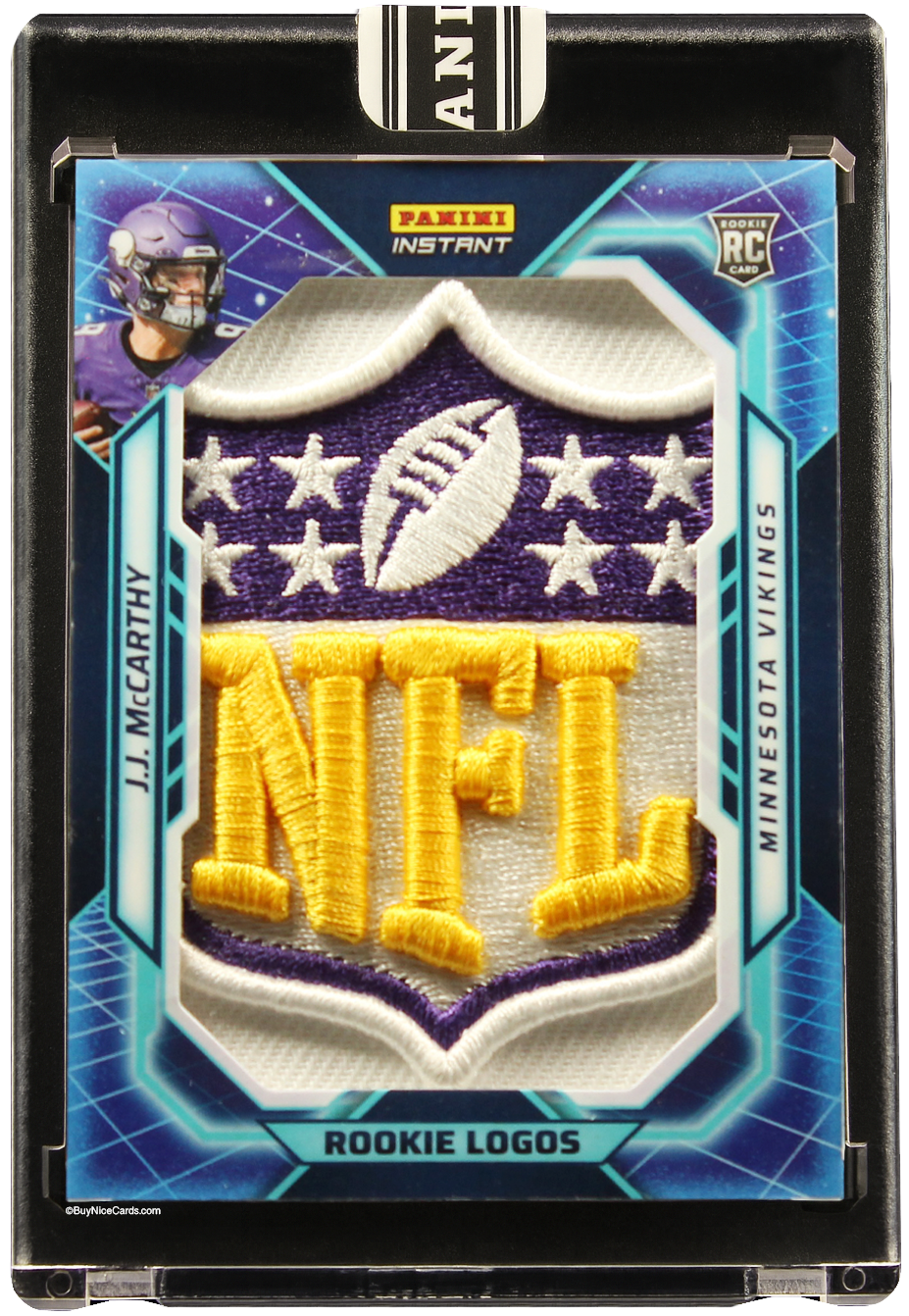 2024 J.J. McCarthy Panini Instant Rookie RC Logo Shields 1/1 # RLNS-6