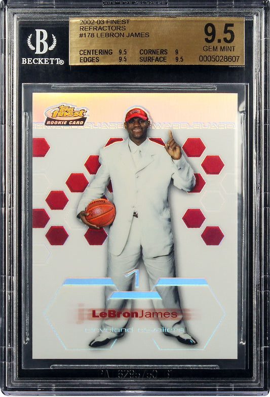 2002-03 Lebron James Topps Finest Refractor XRC RC Rookie #250/250 #178 BGS 9.5