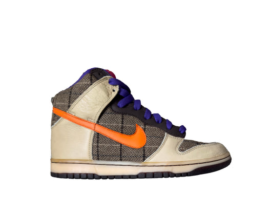 2007 Nike Dunk High Premium Tweed Orange Blaze 312786-283 Size 8 Used but Very Clean with Box