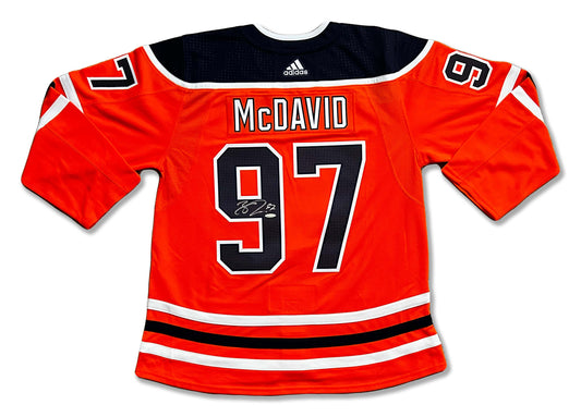 Connor McDavid Upper Deck Autographed Edmonton Oilers Adidas Authentic Orange Jersey with UD COA