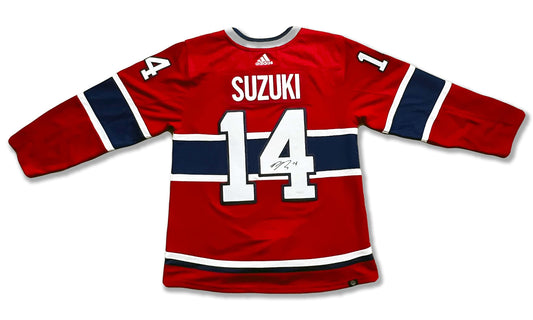 Nick Suzuki Montreal Canadians Red Adidas Jersey Auto Autographed with Upper Deck COA UDA MSRP $999.99