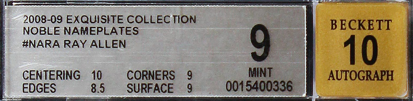 2008-09 Ray Allen Ud Exquisite Noble Nameplates Patch Auto /25 #NARA BGS 9 / 10