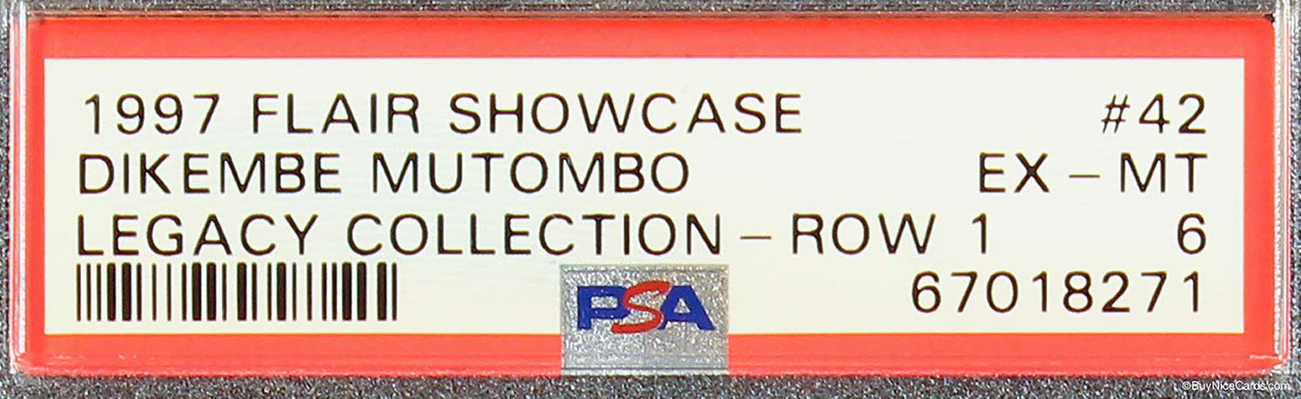 1997 Dikembe Mutumbo Fleer Flair Showcase Legacy Collection Row 1 /100 #42 PSA 6