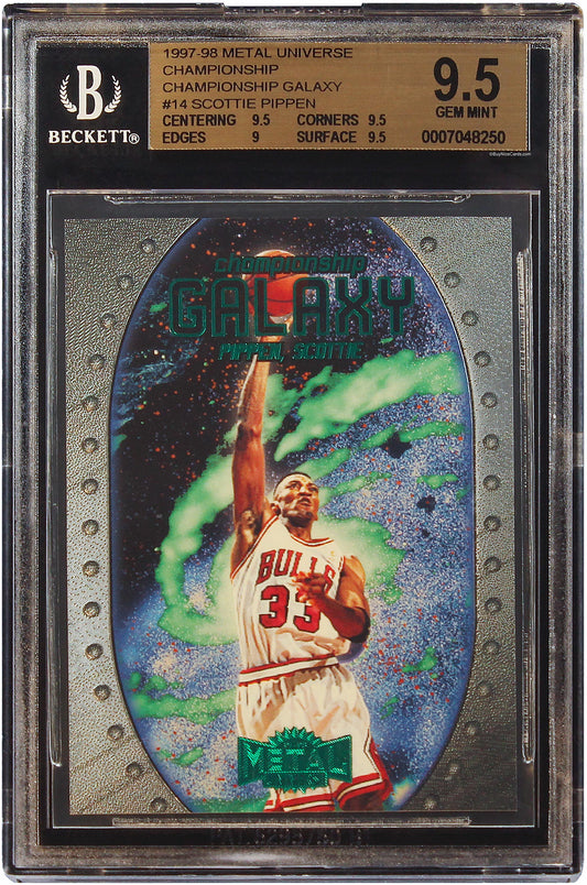 1997 Scottie Pippen Fleer Skybox Metal Universe Championship Galaxy # 14 BGS 9.5