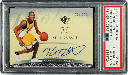 2007 Kevin Durant Upper Deck SP Authentic RC Rookie Auto /399 # 152 PSA 10 Pop12