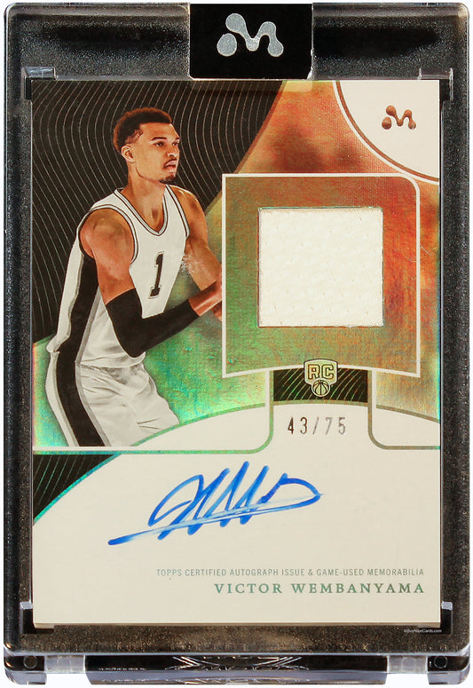 2024 Victor Wembanyama Topps Mercury RC Rookie Game Worn Patch Auto /75 # WAR-4B