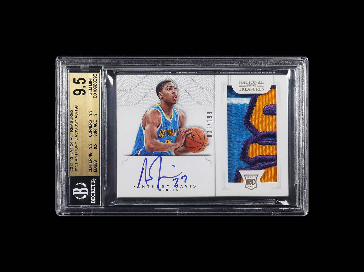 2012-13 Anthony Davis Panini National Treasures RC Rookie Patch Auto /199 BGS 9.5 / 10