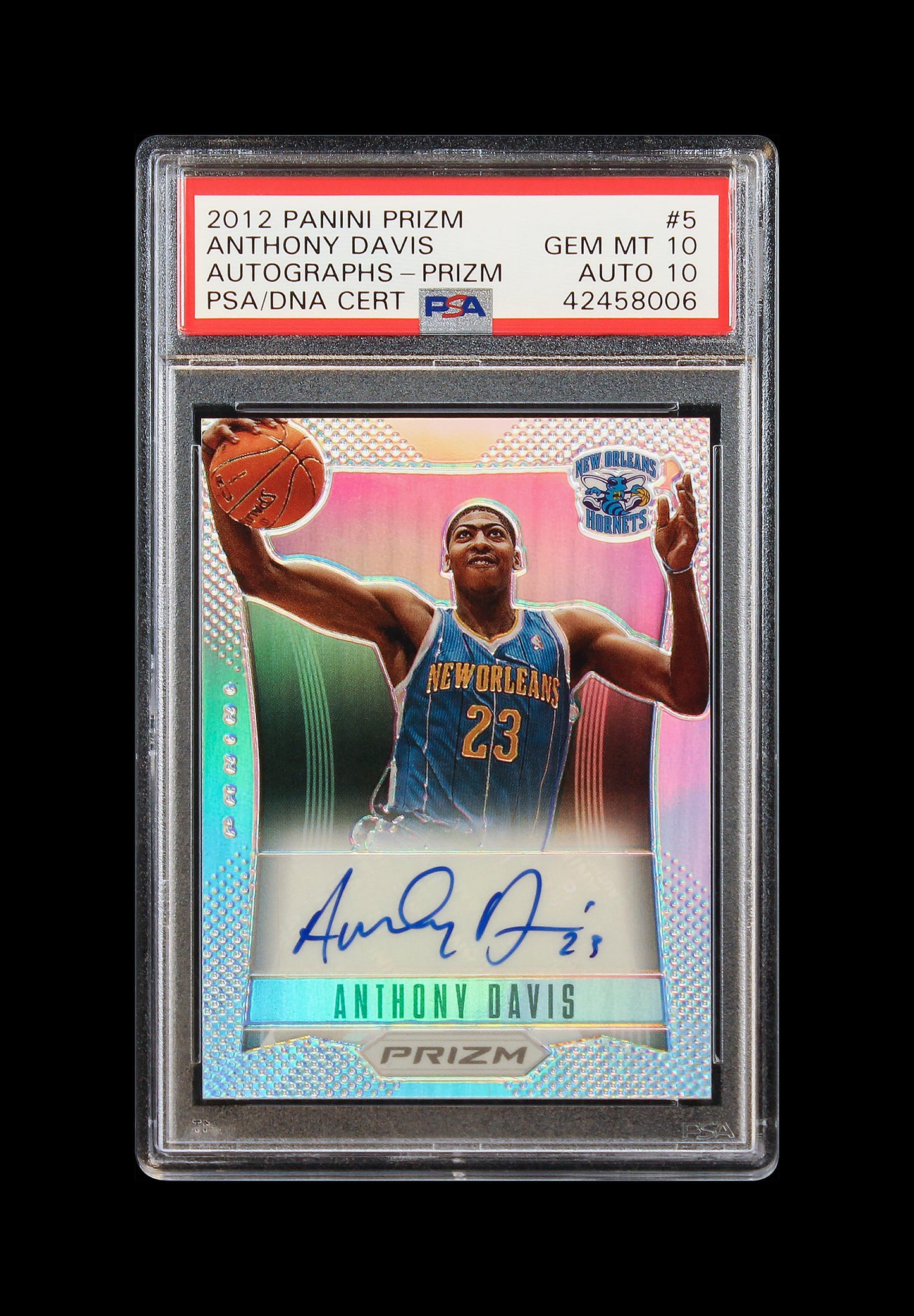 2012 Anthony Davis Panini Prizm Silvers Prizms Rc Rookie Auto /25 #5 Psa 10 10