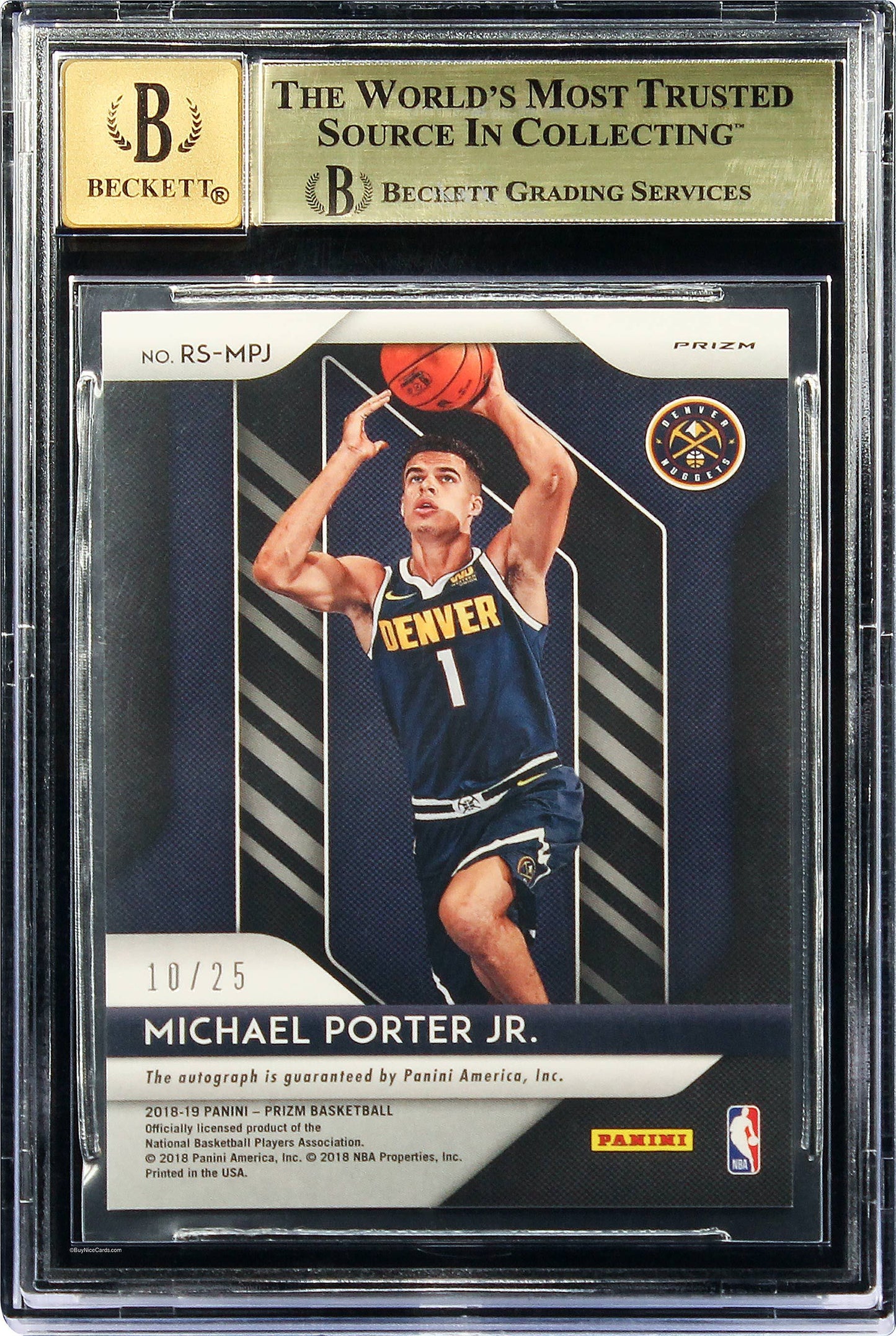 2018-19 Michael Porter Panini Prizm Rookie Signatures Prizms Mojo #14 BGS 9.5