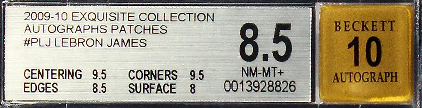 2009 LeBron James Upper Deck Exquisite Patch Auto /50 # PLJ BGS 8.5