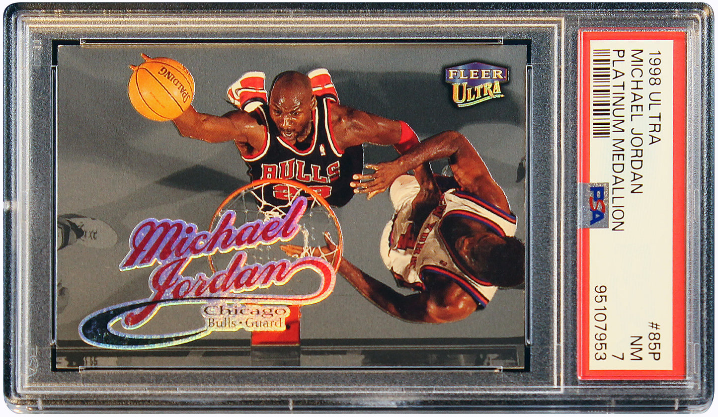 1998 Michael Jordan Fleer Ultra Platinum Medallion /99 #85P PSA 7 NM