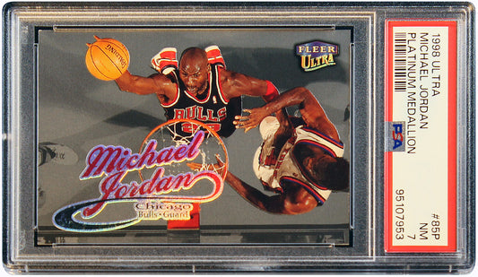 1998 Michael Jordan Fleer Ultra Platinum Medallion /99 #85P PSA 7 NM