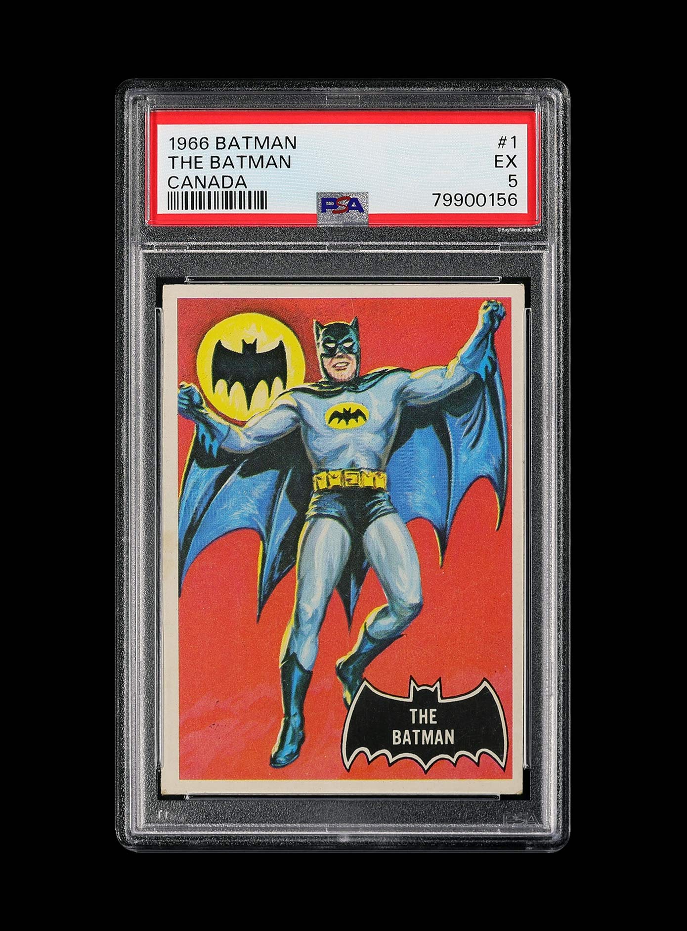 1966 Batman The Batman Black Bat RC Rookie O-Pee-Chee OPC Canada #1 PSA 5 Great Centering