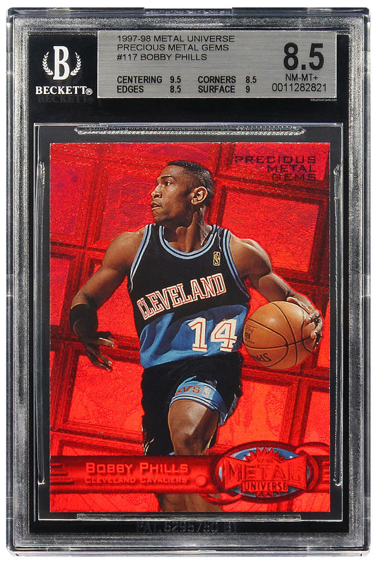 1997 Bobby Phills Fleer Skybox Metal Universe PMG Precious Metal Gem Red /100 BGS 8.5