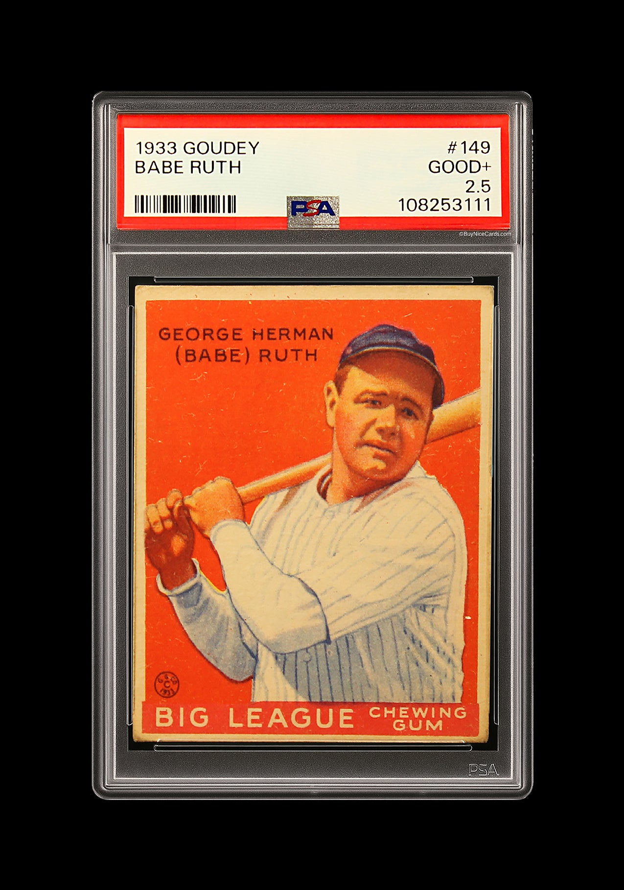 1933 Babe Ruth Goudey # 149 PSA 2.5 Good+ Nice Copy with Bright Color