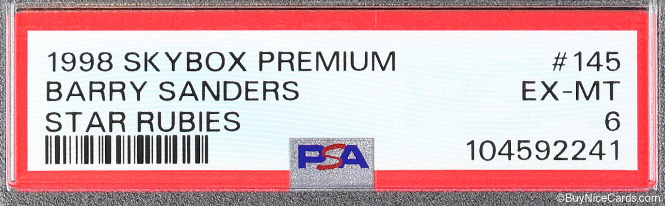 1998 Barry Sanders Skybox Premium Star Rubies SP /50 # 145 PSA 6