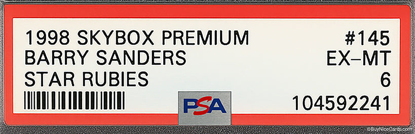 1998 Barry Sanders Skybox Premium Star Rubies SP /50 # 145 PSA 6