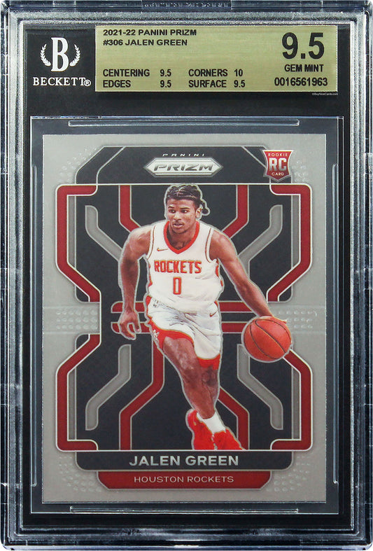 2021-22 Jalen Green Panini Prizm Base RC Rookie #306 BGS 9.5 True Gem +
