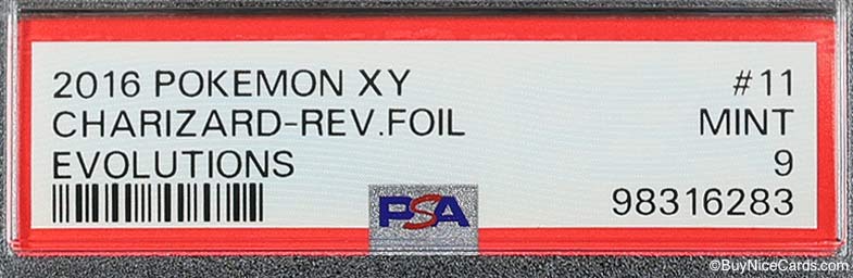 2016 Charizard Pokemon XY Rev. Foil Evolutions #11 PSA 9 Mint
