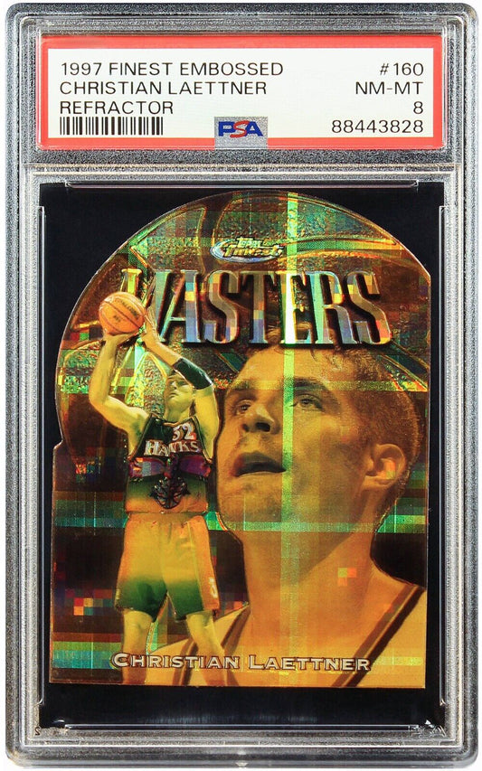 1997 Christian Laettner Topps Finest Embossed Refractor /74 # 160 PSA 8 Pop 3