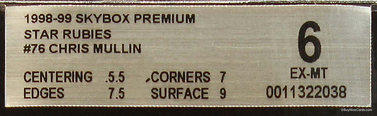 1998-99 Chris Mullin Fleer SkyBox Premium Star Rubies SP /50 #76 BGS 6
