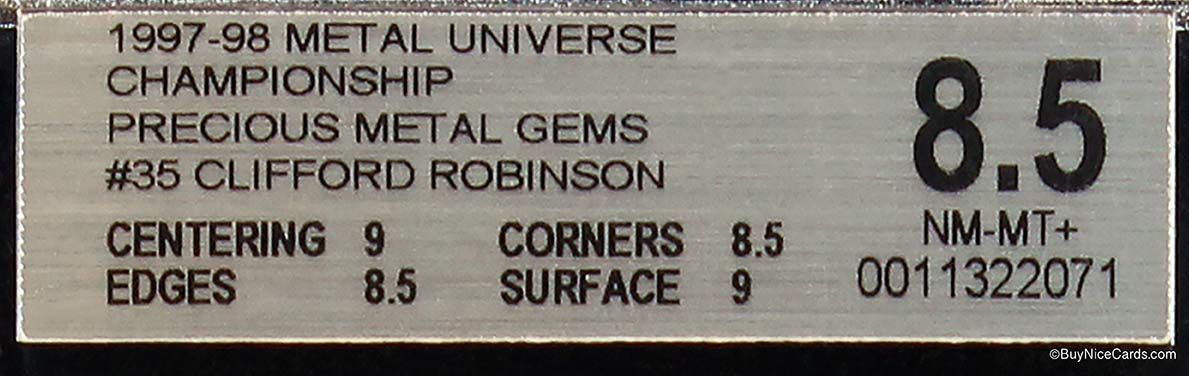 1997-98 Clifford Robinson Metal Universe Pmg Championship /50 #35 Bgs 8.5