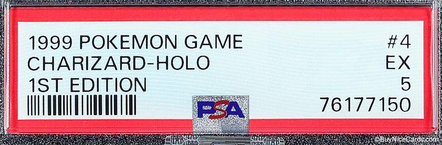 1999 Charizard Pokemon Game Holo 1st Edition #4 PSA 5 MBA Silver