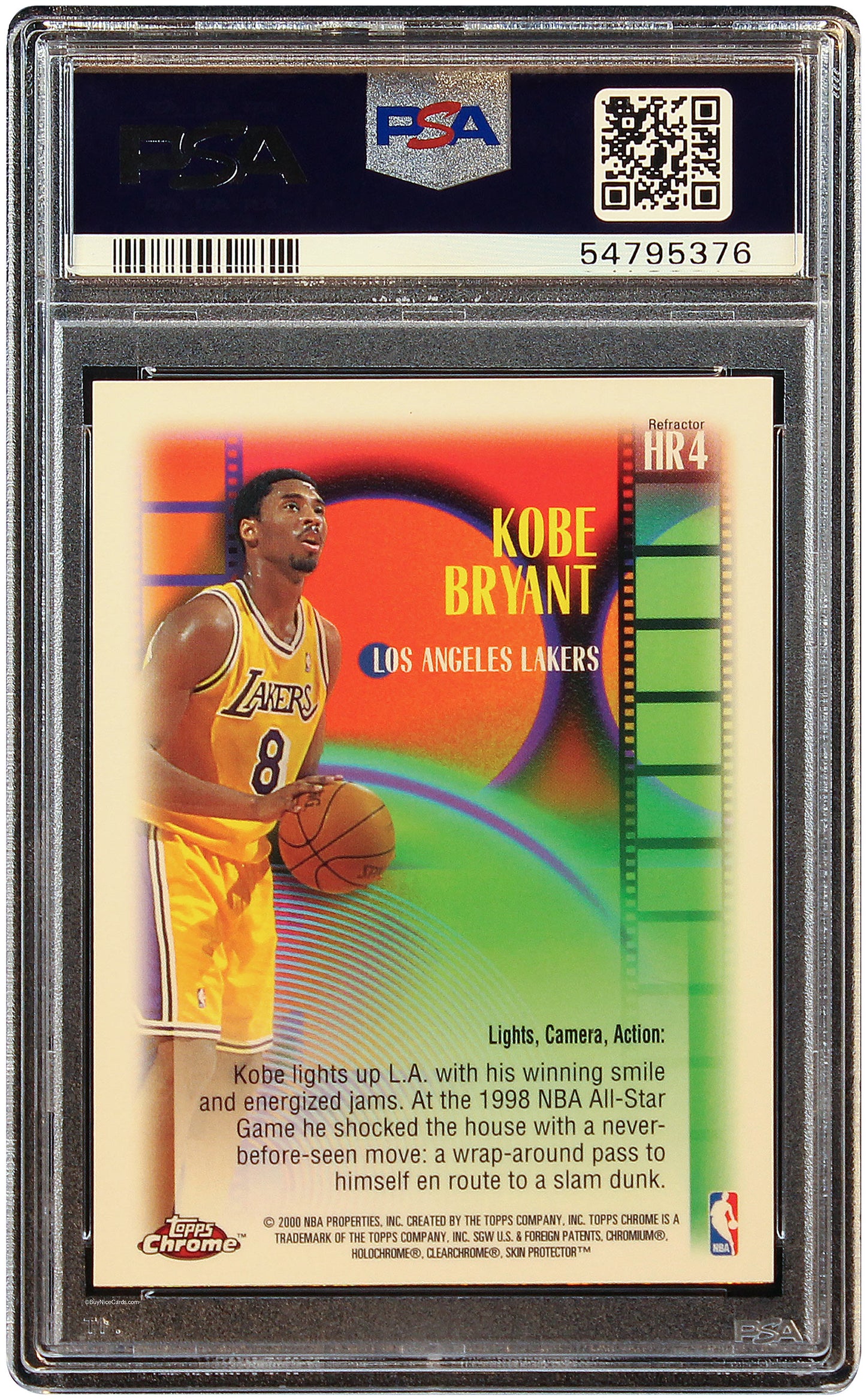 1999 Kobe Bryant Topps Chrome Highlight Reels Refractor # HR4 PSA 10 Gem Mint