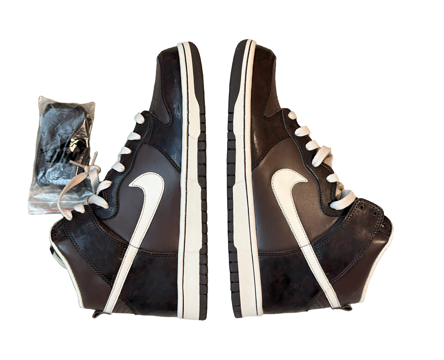 2006 Nike Dunk High Premium Woodgrain Baroque Brown Black 312786-223 Mens Sz 8