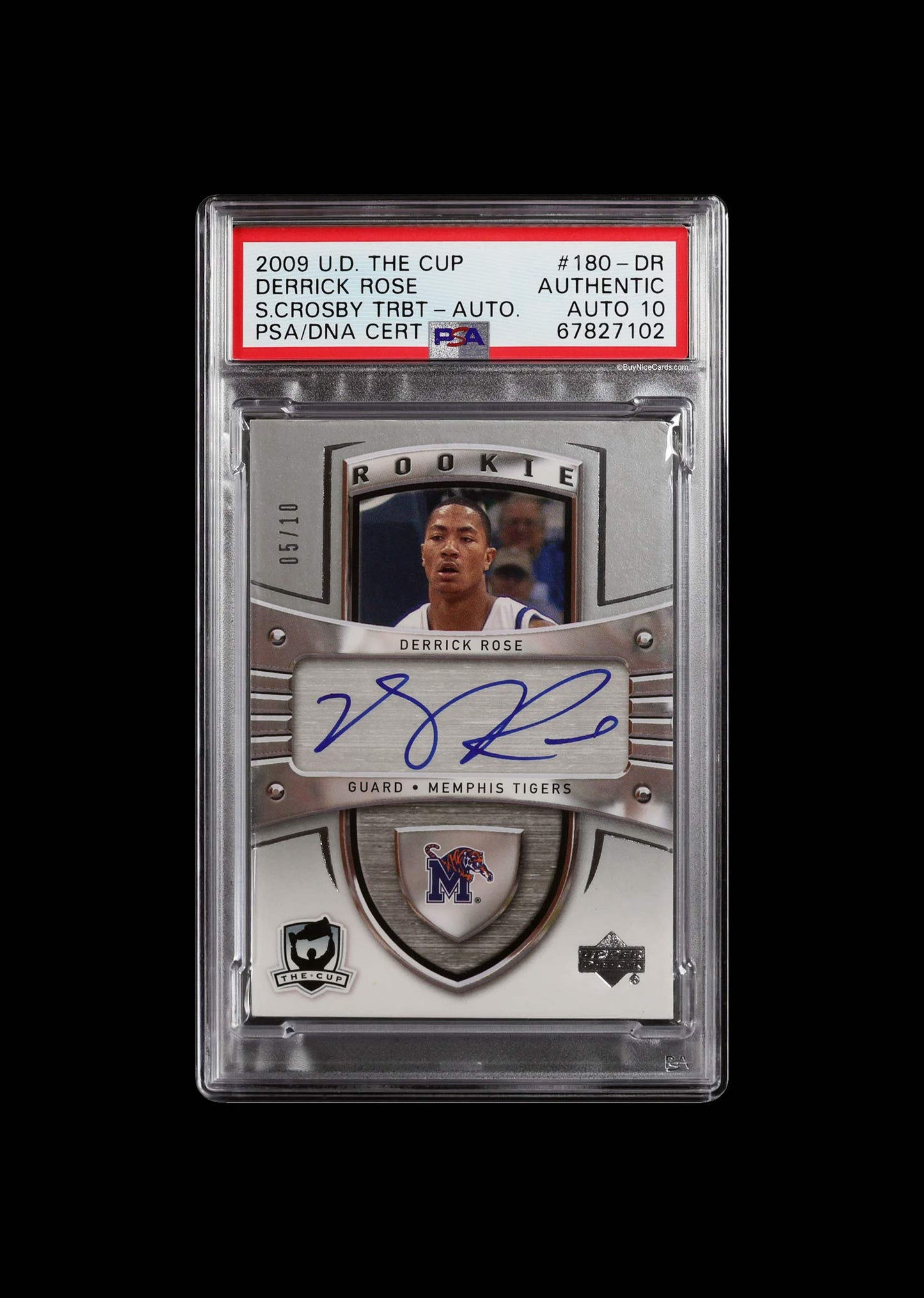 2009 Derrick Rose Upper Deck The Cup Crosby Tribute SP /10 #180-DR PSA