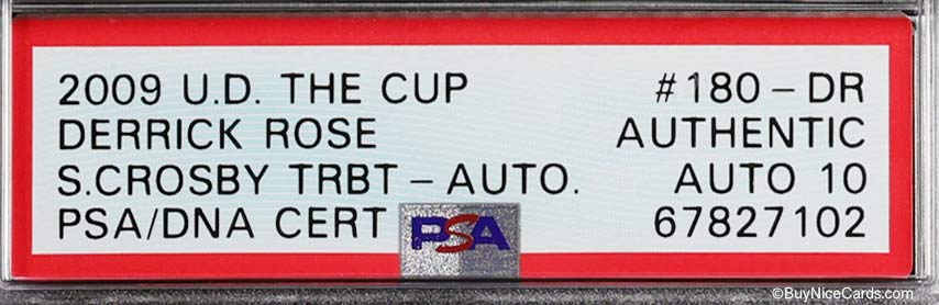 2009 Derrick Rose Upper Deck The Cup Crosby Tribute SP /10 #180-DR PSA