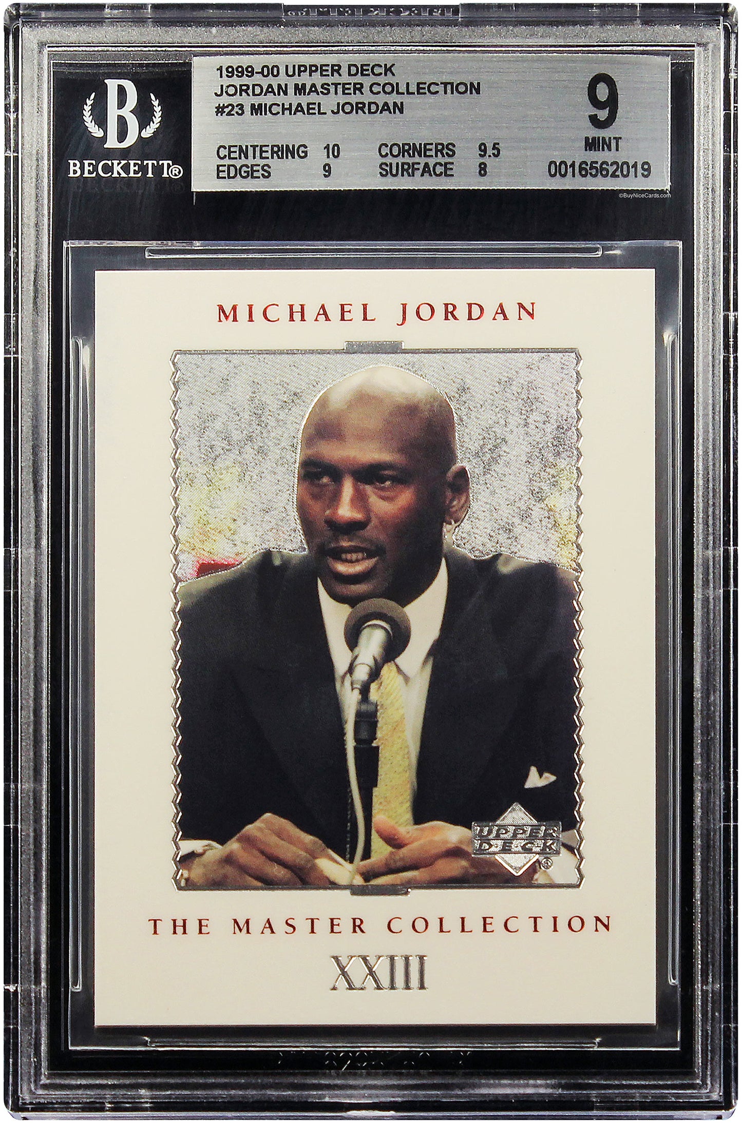 1999 Michael Jordan Upper Deck Master Collection #23 /500 BGS 9 Mint