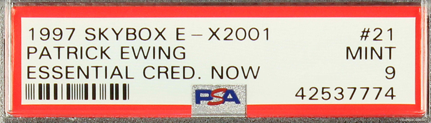 1997 Patrick Ewing Skybox E-X2001 Essential Credentials Now /21 # 21 PSA 9 Pop 1
