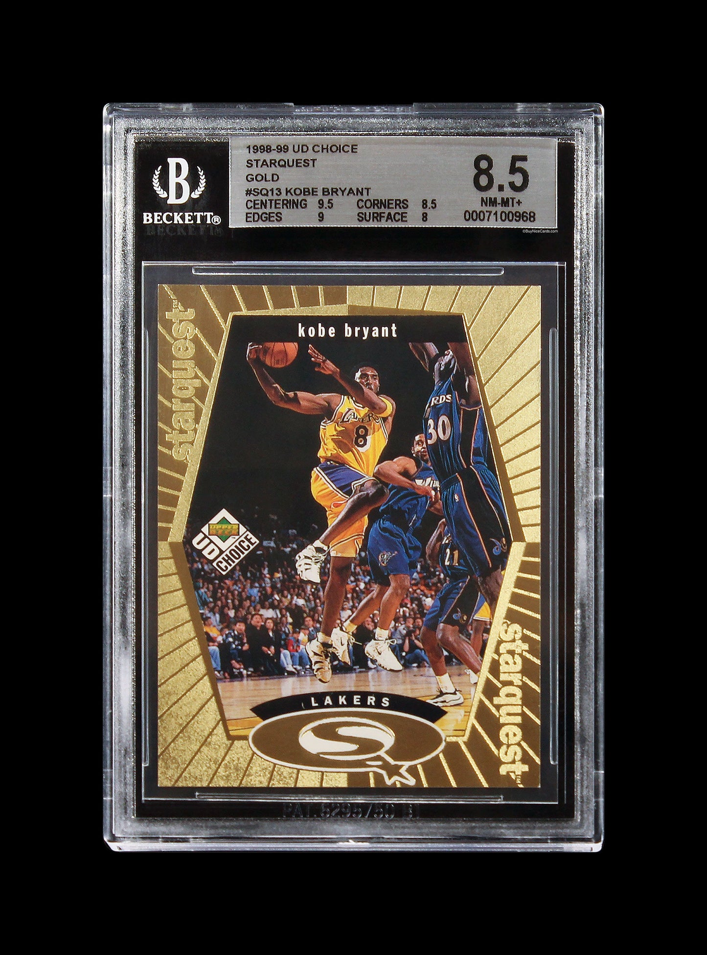 1998-99 Kobe Bryant Upper Deck Choice Starquest Gold /100 #SQ13 BGS 8.5 Low Pop