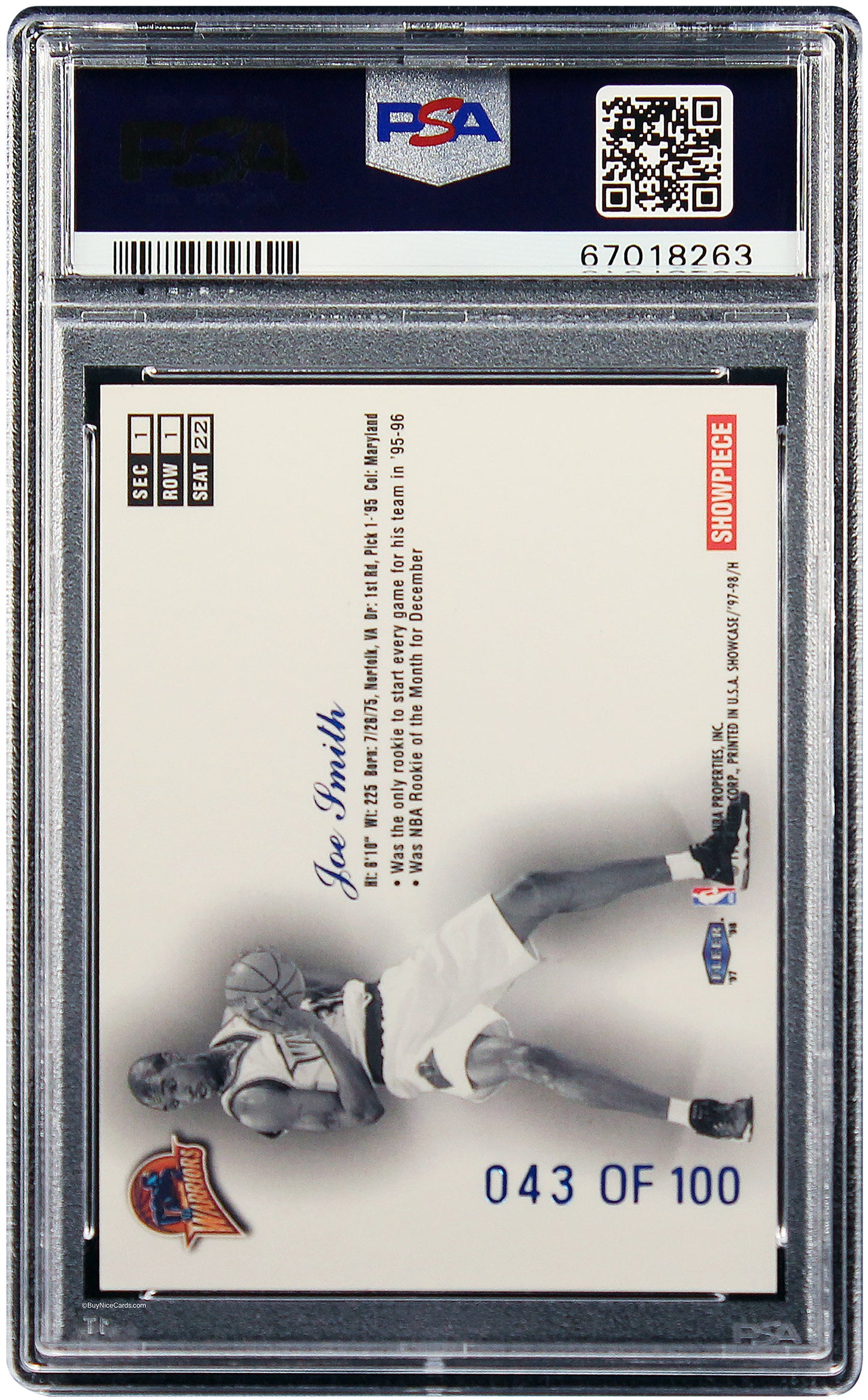 1997 Joe Smith Fleer Flair Showcase Legacy Collection Row 1 #22 /100 PSA 8