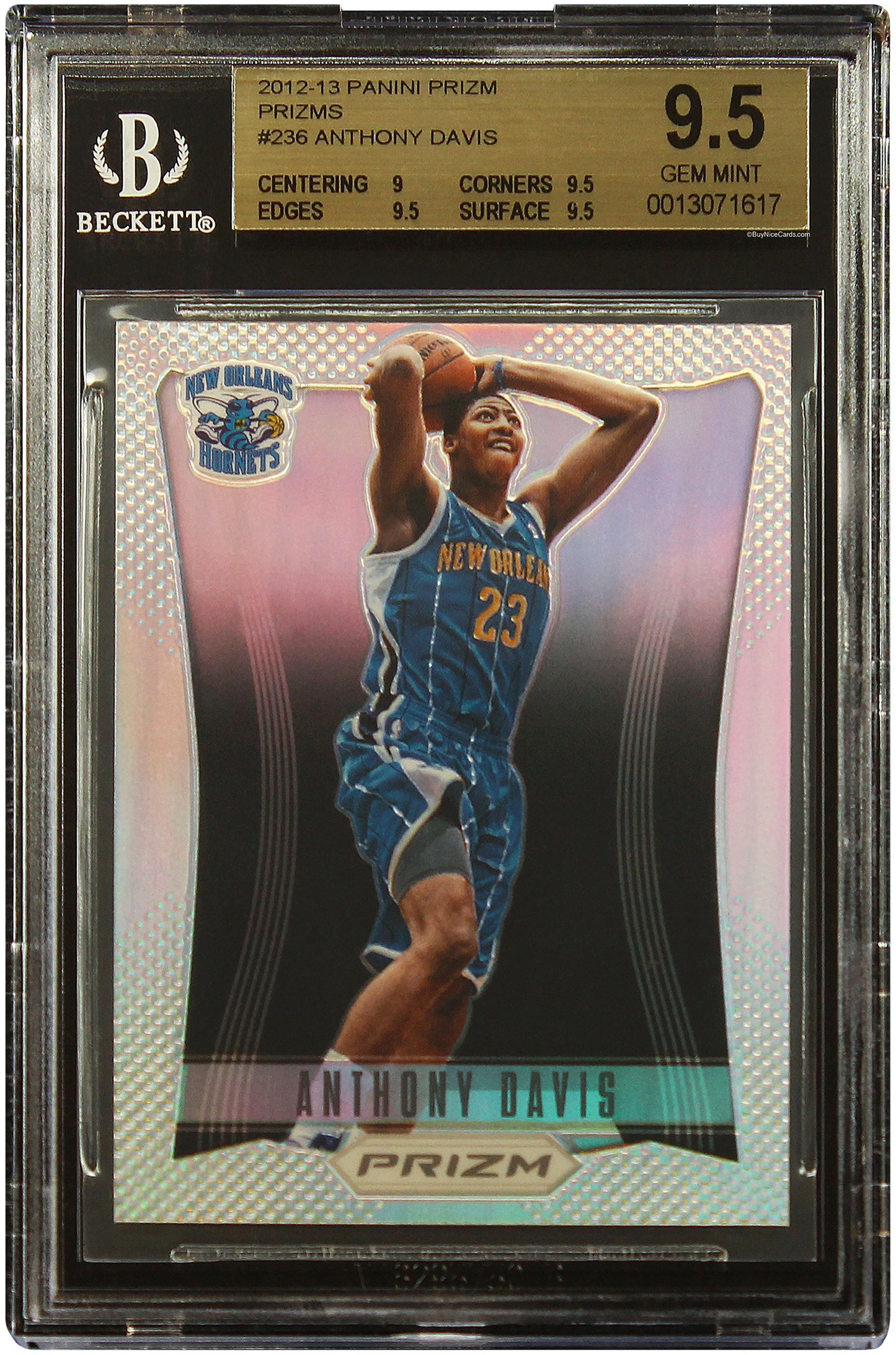 2012 Anthony Davis Panini Prizm Silver Prizms RC Rookie # 236 BGS 9.5 Gem Mint
