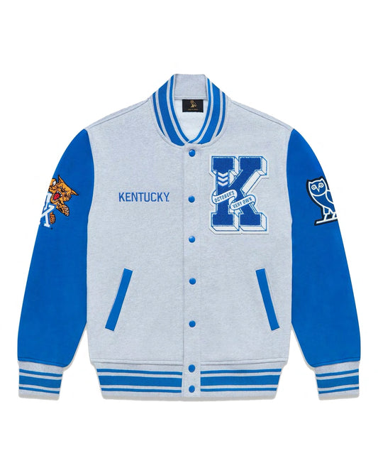 Drake's October's Very Own NCAA Kentucky Wildcards Fleece Varsity Jacket Sz Med.