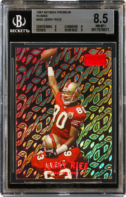 1997 Jerry Rice Fleer SkyBox Premium Star Rubies /50 #200 BGS 8.5