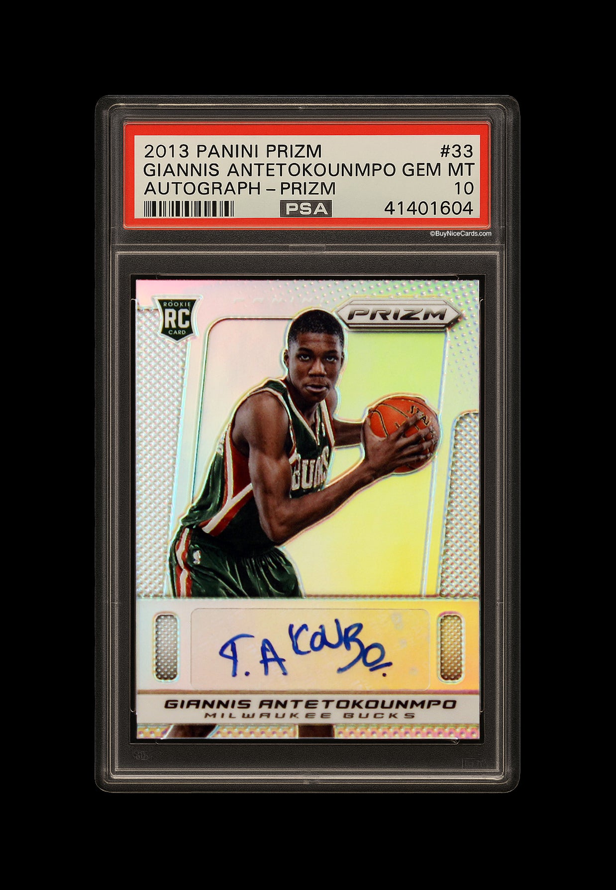 2013 Giannis Antetokounmpo Panini Prizm Silver Prizms RC Rookie Auto /25 PSA 10 Pop 3