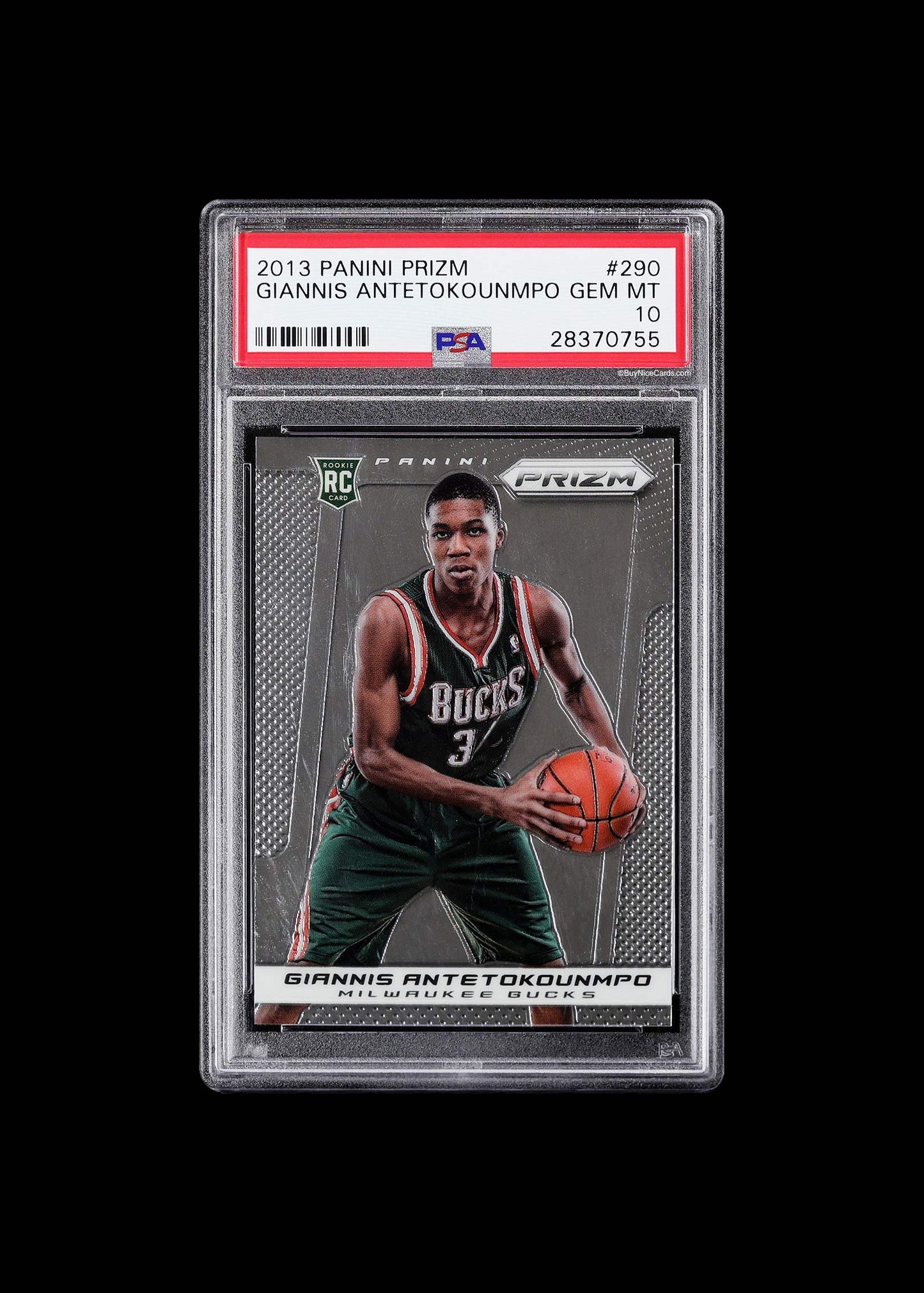 2013 Giannis Antetokounmpo Panini Prizm Base RC Rookie #290 PSA 10 Gem Mint