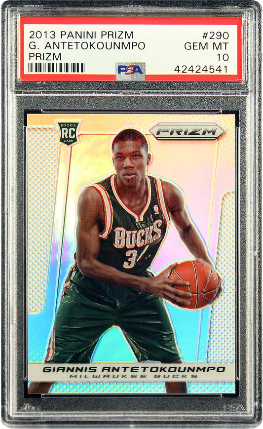 2013 Giannis Antetokounmpo Panini Prizm Silver Prizms SP RC Rookie #290 PSA 10 Gem Mint