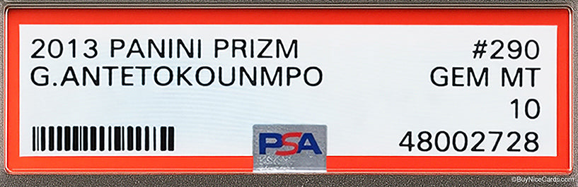 2013 Giannis Antetokounmpo Panini Prizm Base RC Rookie #290 PSA 10 Gem Mint