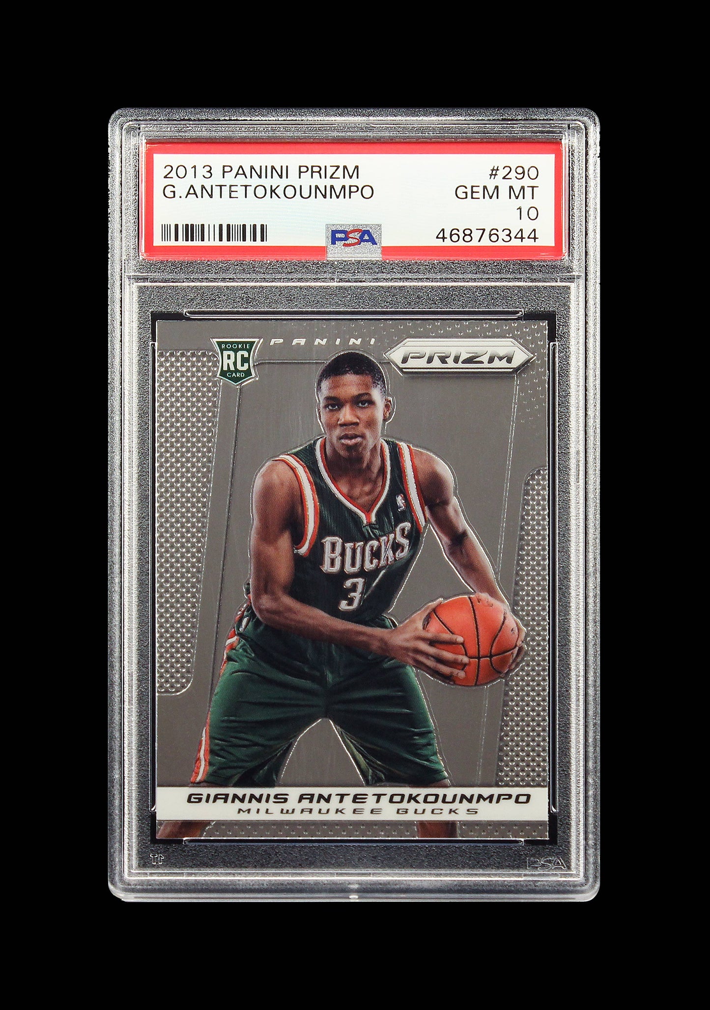 2013 Giannis Antetokounmpo Panini Prizm Base RC Rookie #290 PSA 10 Gem Mint