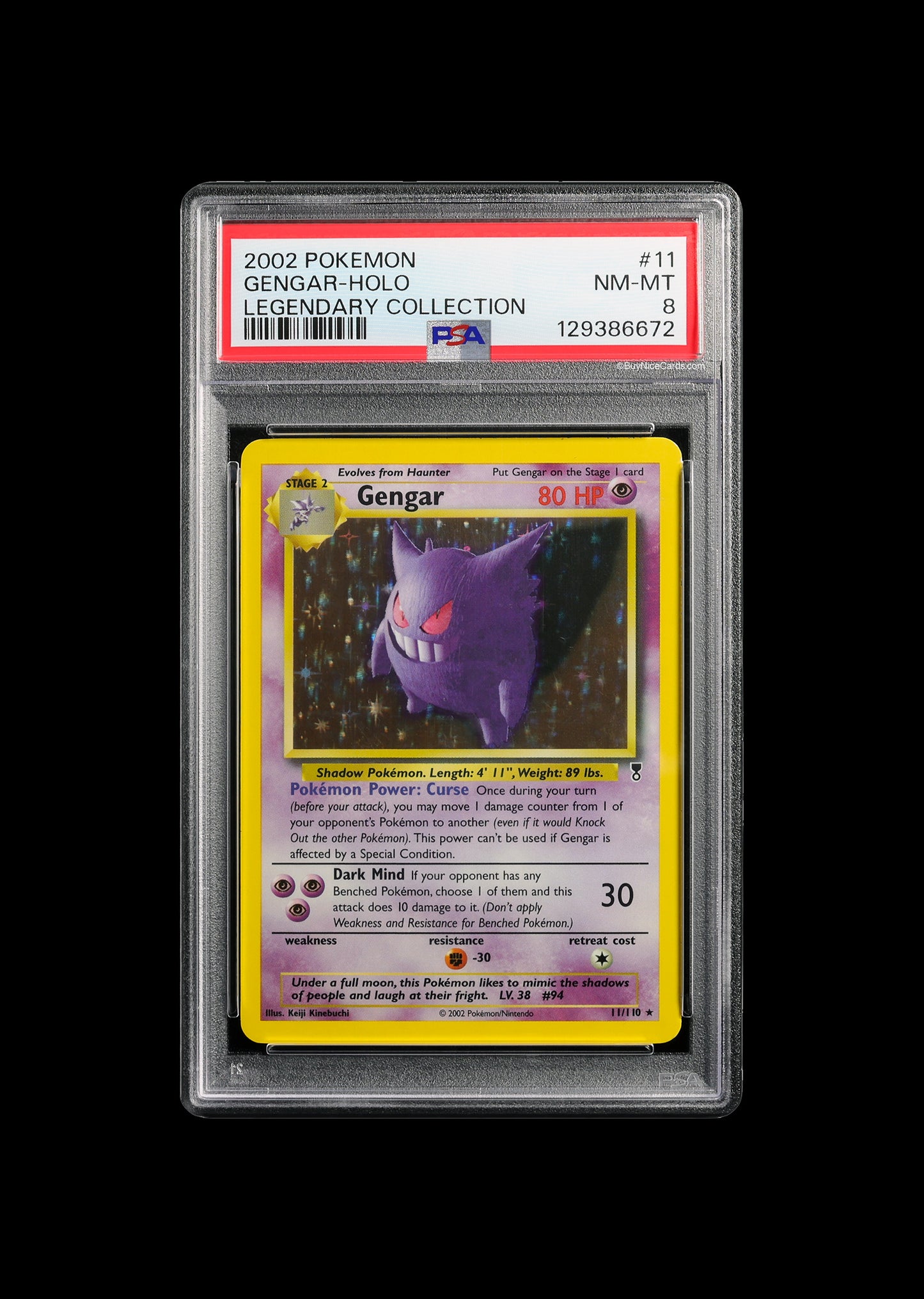 2002 Gengar Holo Pokemon Legendary Collection #11 PSA 8