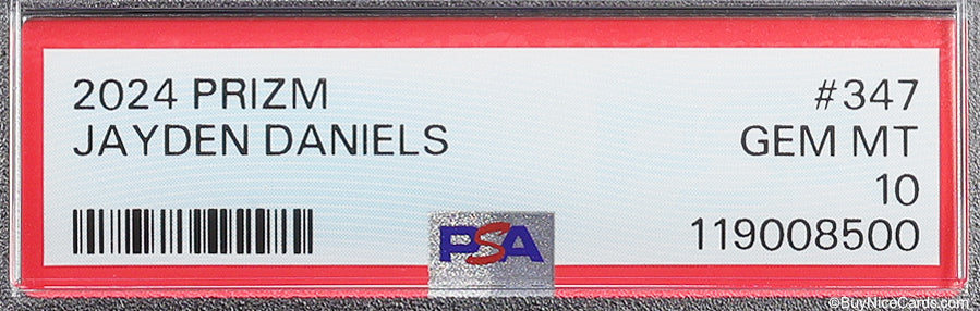2024 Jayden Daniels Panini Prizm Base RC Rookie #347 PSA 10 Gem Mint